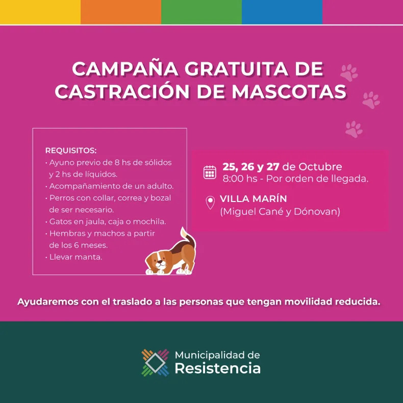 Continúa el programa mi mascotas este jueves 26 y viernes 27 en villa Marín