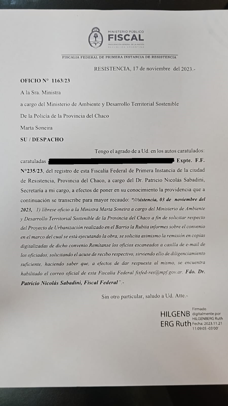 Las Obras de  Marta Soneira, no solo la denunciaron Diputados de Juntos por el Cambio