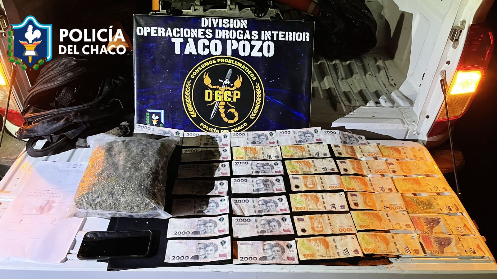 Pampa del Infierno: intentó escapar con una mochila llena de marihuana, lo detuvieron