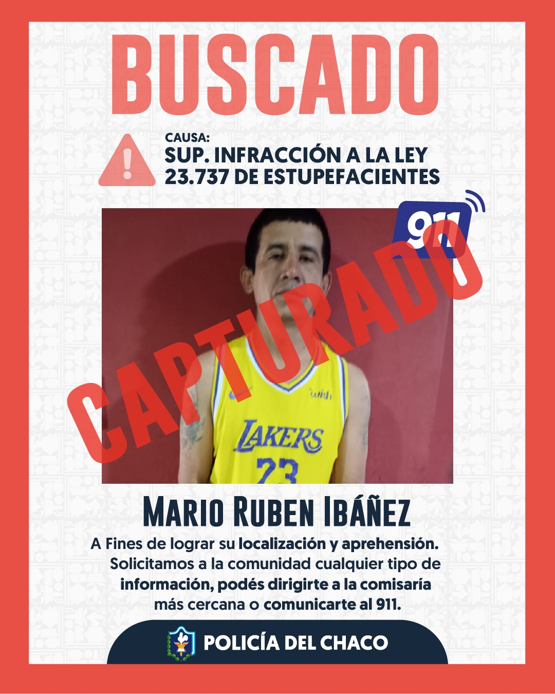 Villa Río Bermejito: capturaron a un prófugo buscado a nivel nacional e internacional por una causa de narcotráfico